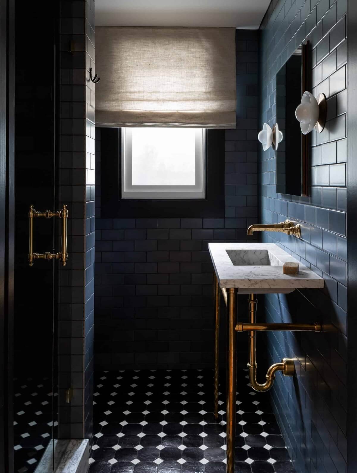 Moody, not Gloomy! Beautiful Dark Small Bathrooms - The Nordroom