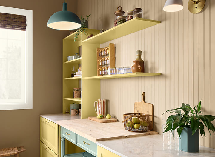 yellow pantry HGTV Home by Sherwin-Williams Color of the Year 2025: Quietude