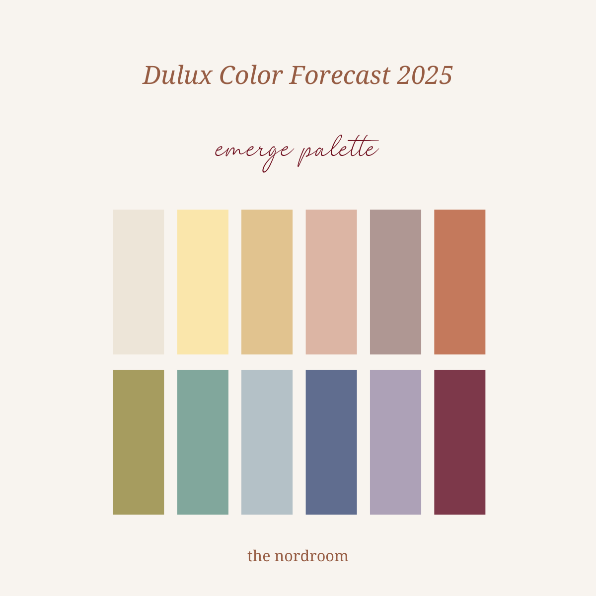dulux emerge colour palette 2025 nordroom
