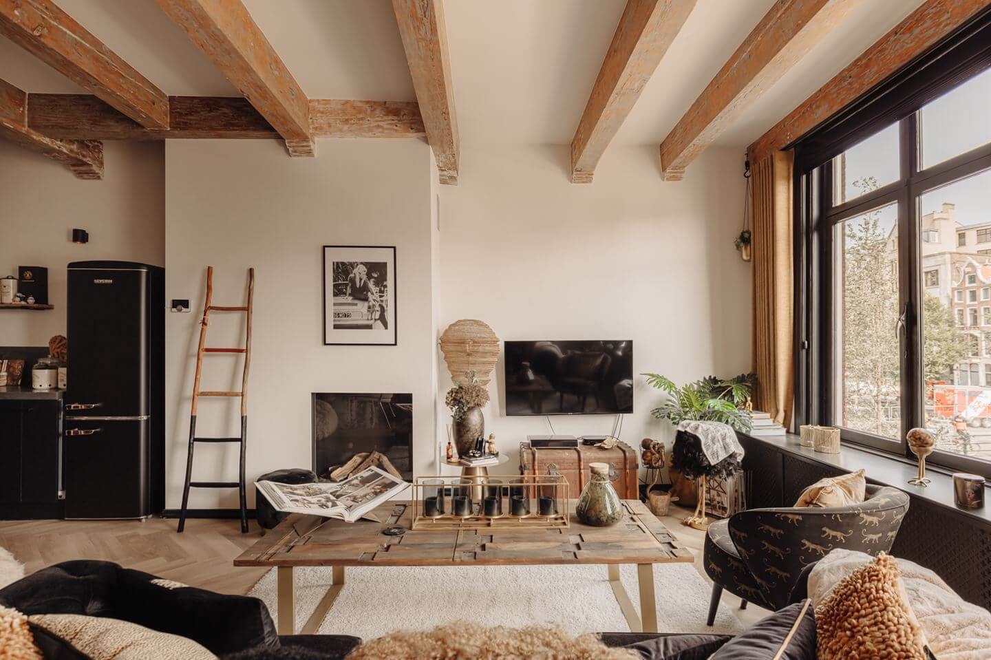 living room historic canal house