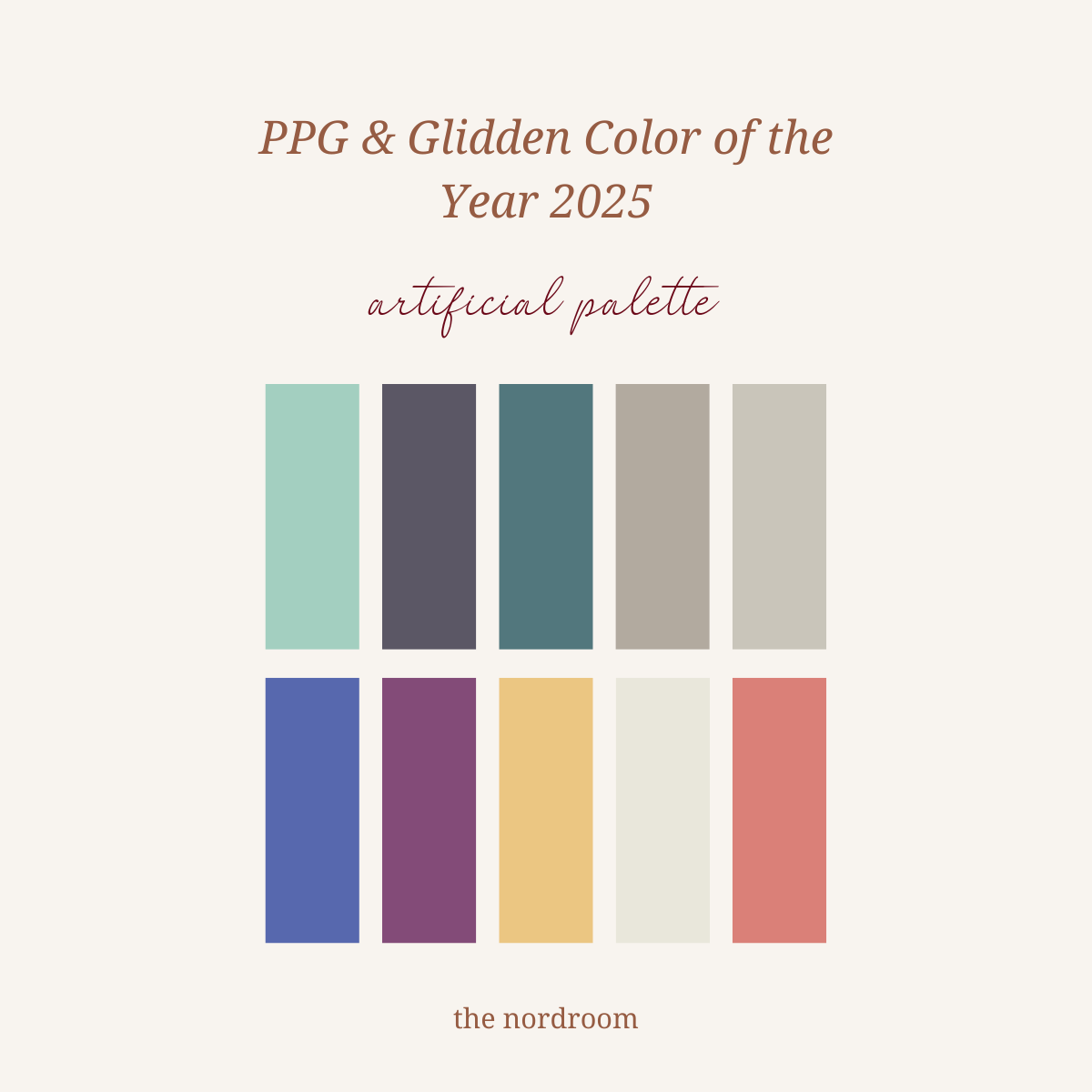 ppg glidden color of the year 2025 artificial palette nordroom