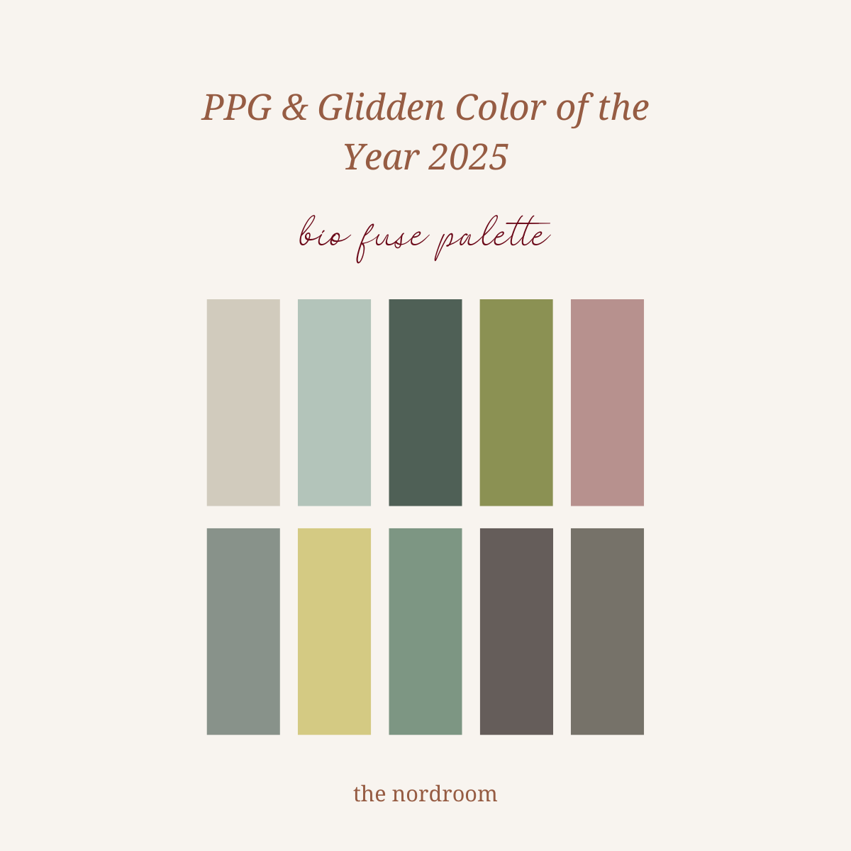 ppg glidden color of the year 2025 bio fuse palette nordroom