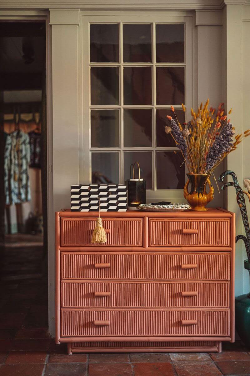 red drawer cabinet
