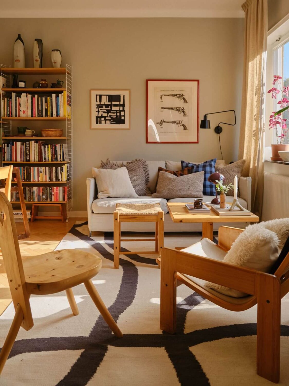 cozy living room wooden furniture