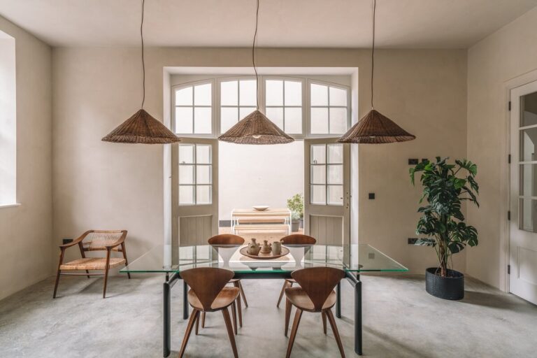 Contemporary Interiors with Limewash Walls in an Old School Building ...