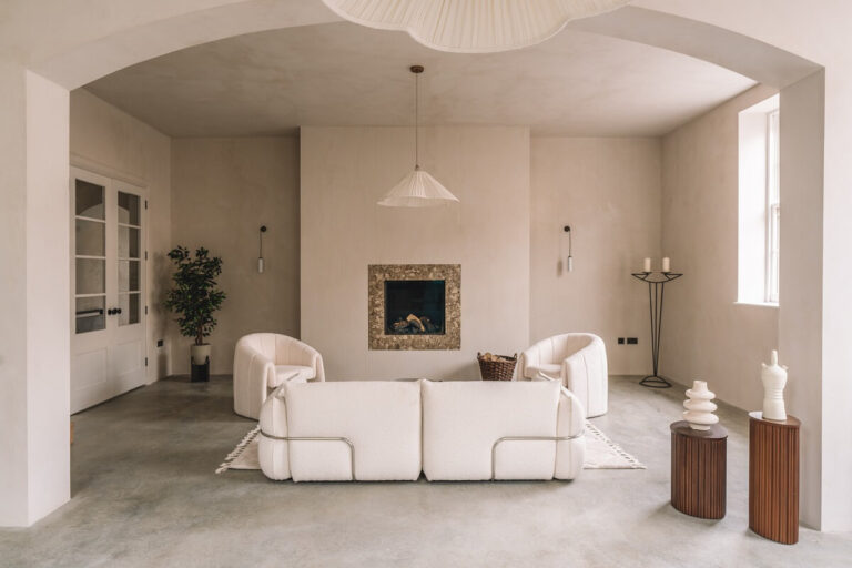 Contemporary Interiors with Limewash Walls in an Old School Building ...