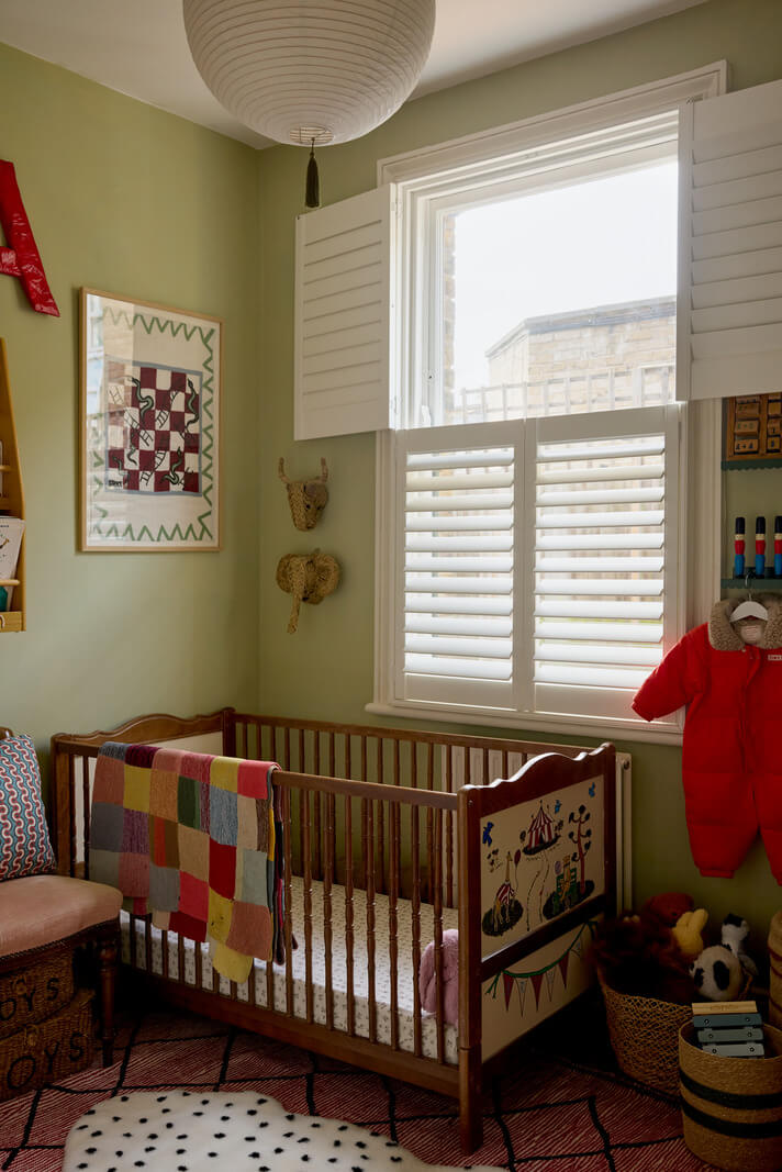 nursery with green walls nordroom
