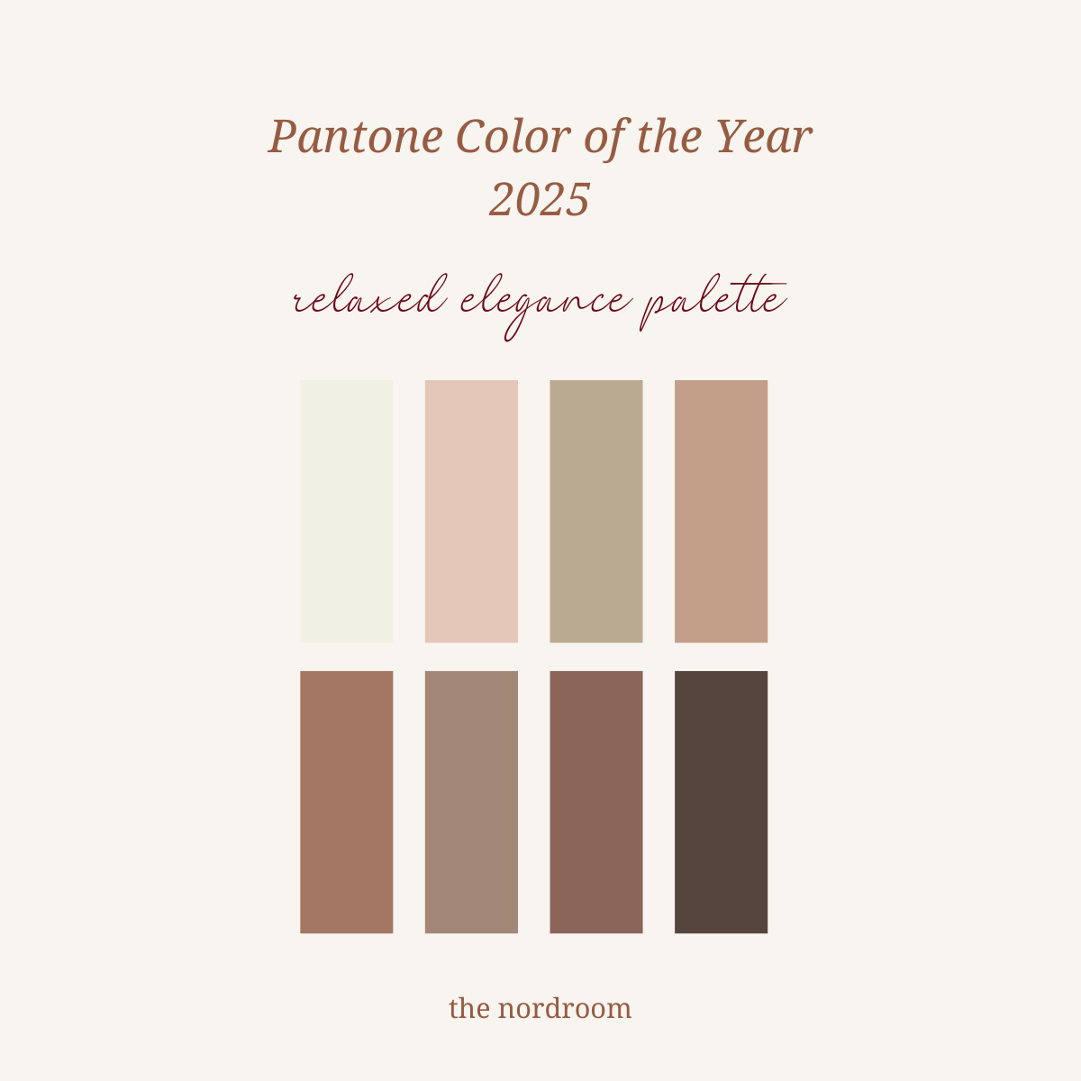 pantone relaxed elegance color palette color of the year mocha mousse nordroom