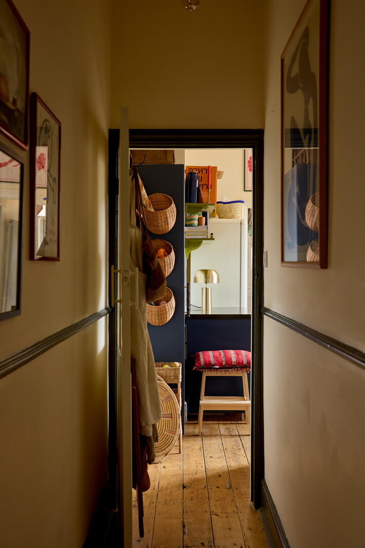 small hall with wooden floorboards