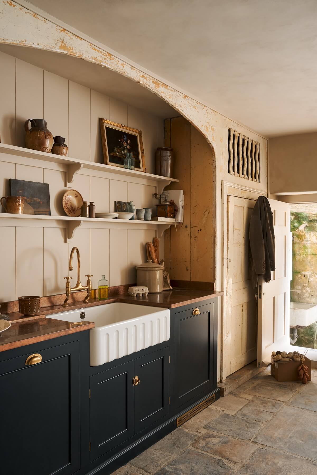 Historic Character in a Georgian Townhouse Basement Kitchen in Bath