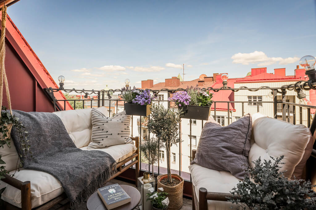 cozy seating balcony