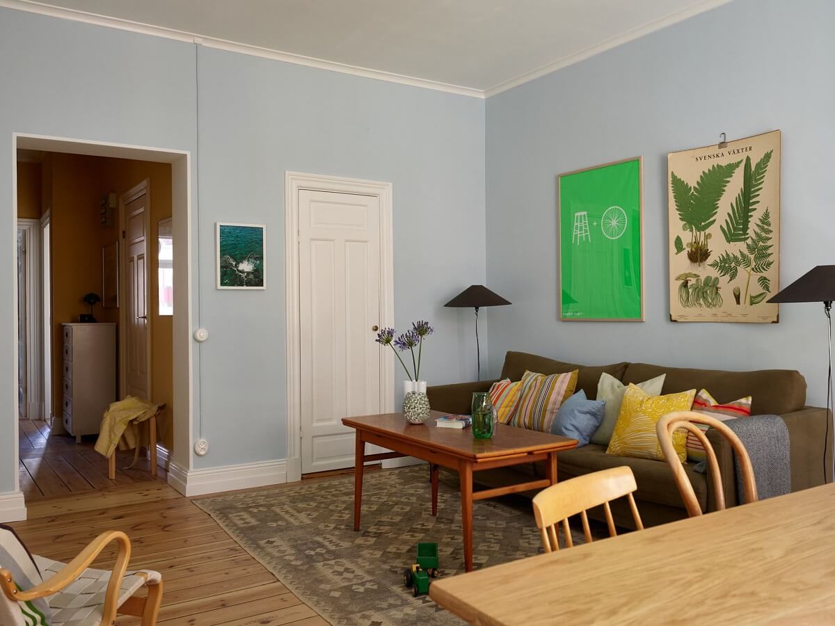 light blue sitting room