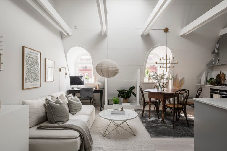 View of A Swedish Attic Apartment with a Lovely Balcony Overlooking the City ...