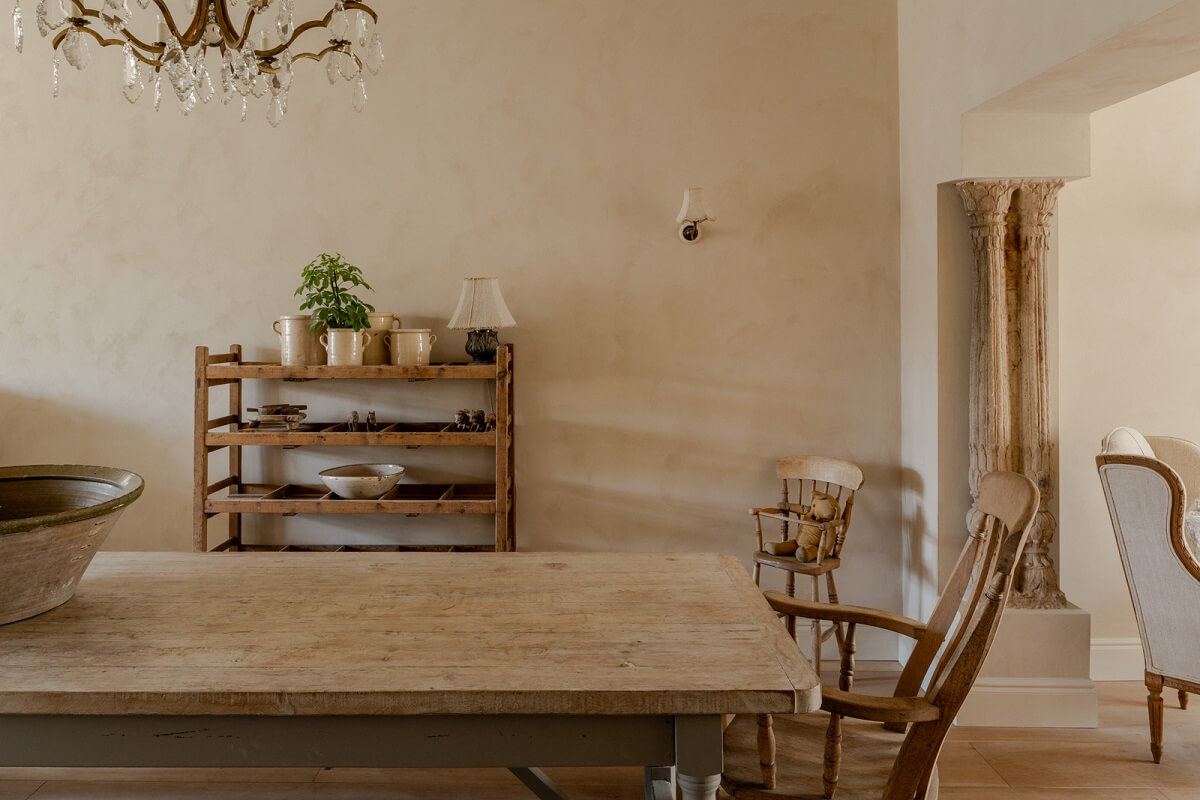 rustic wooden kitchen table