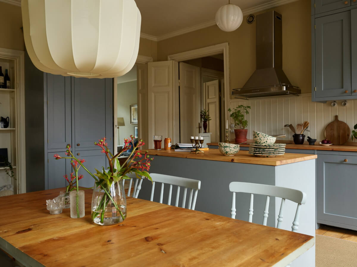 charming blue kitchen