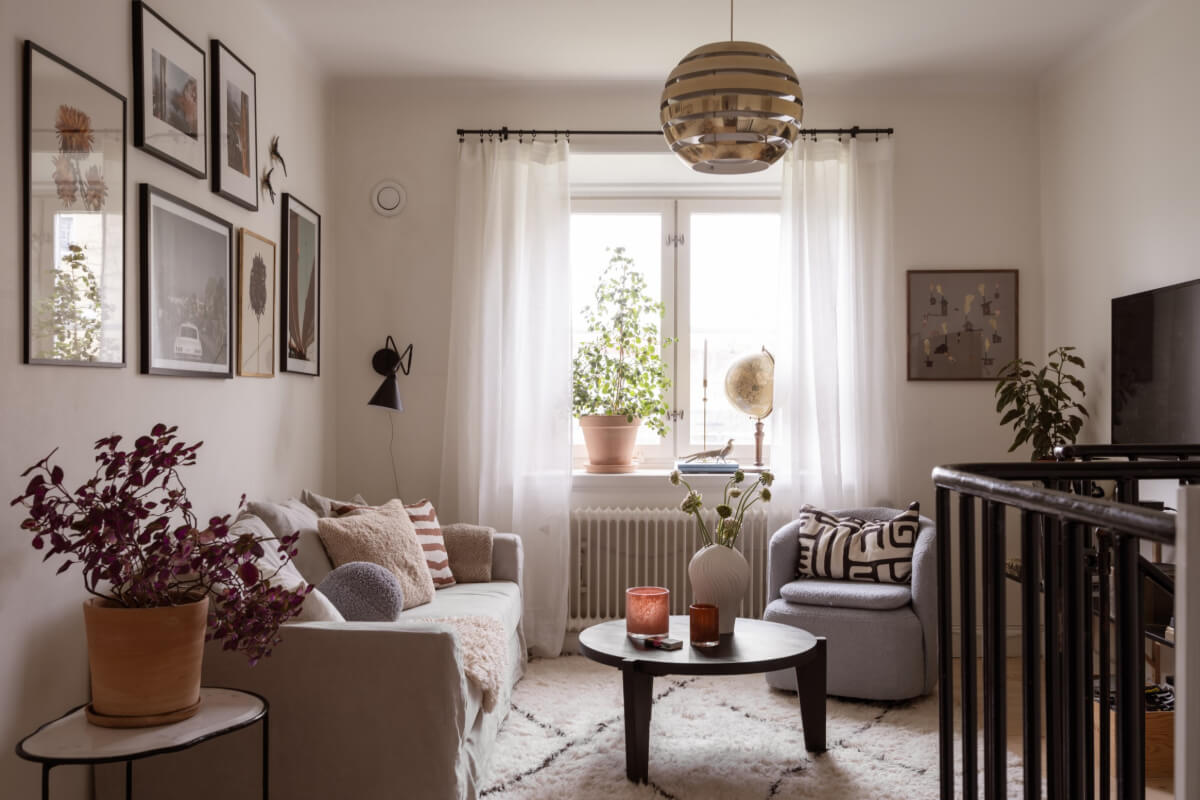 cozy living room scandinavian style large rug