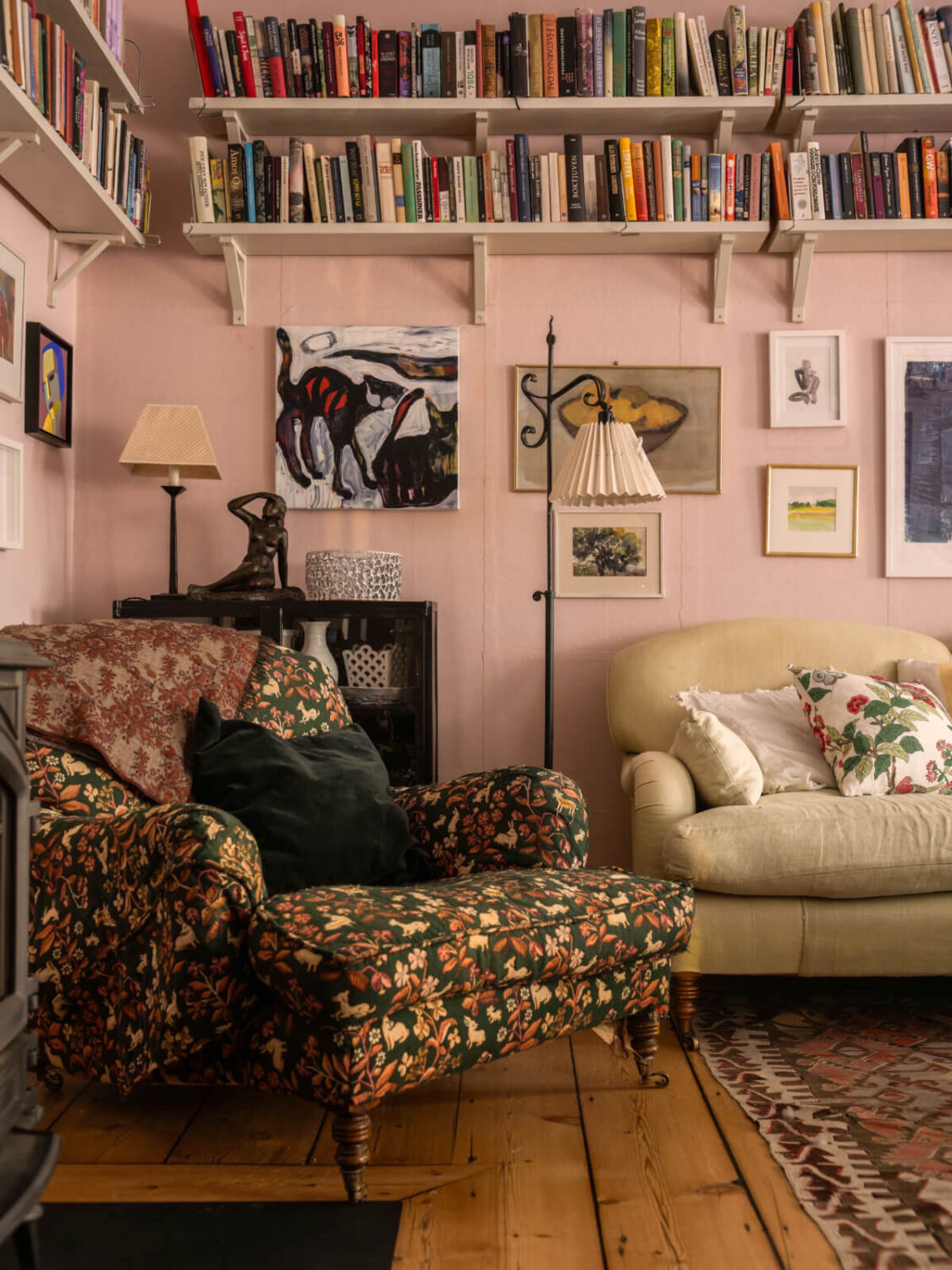 floral armchair