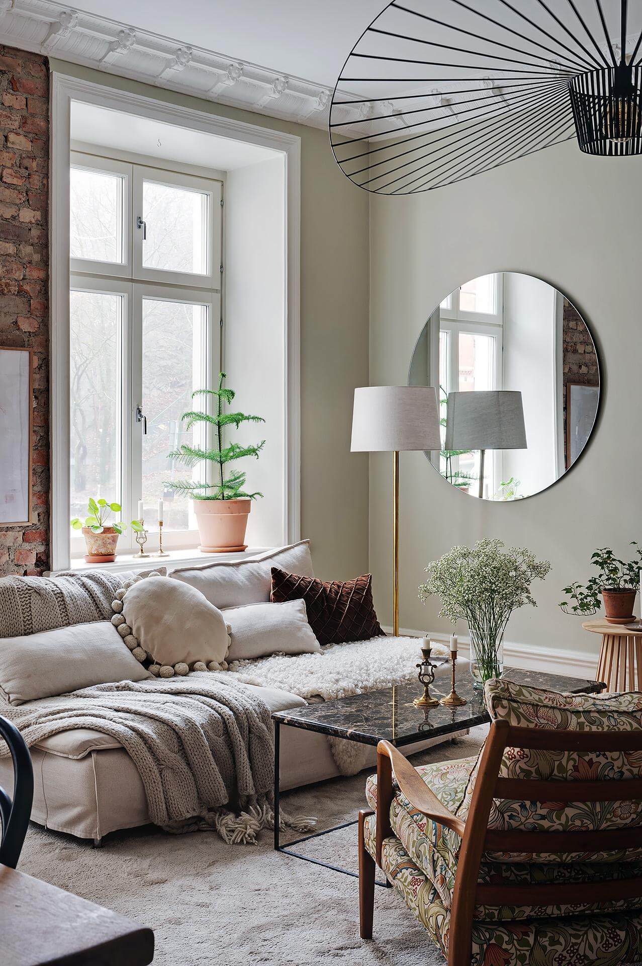layered textiles sitting room