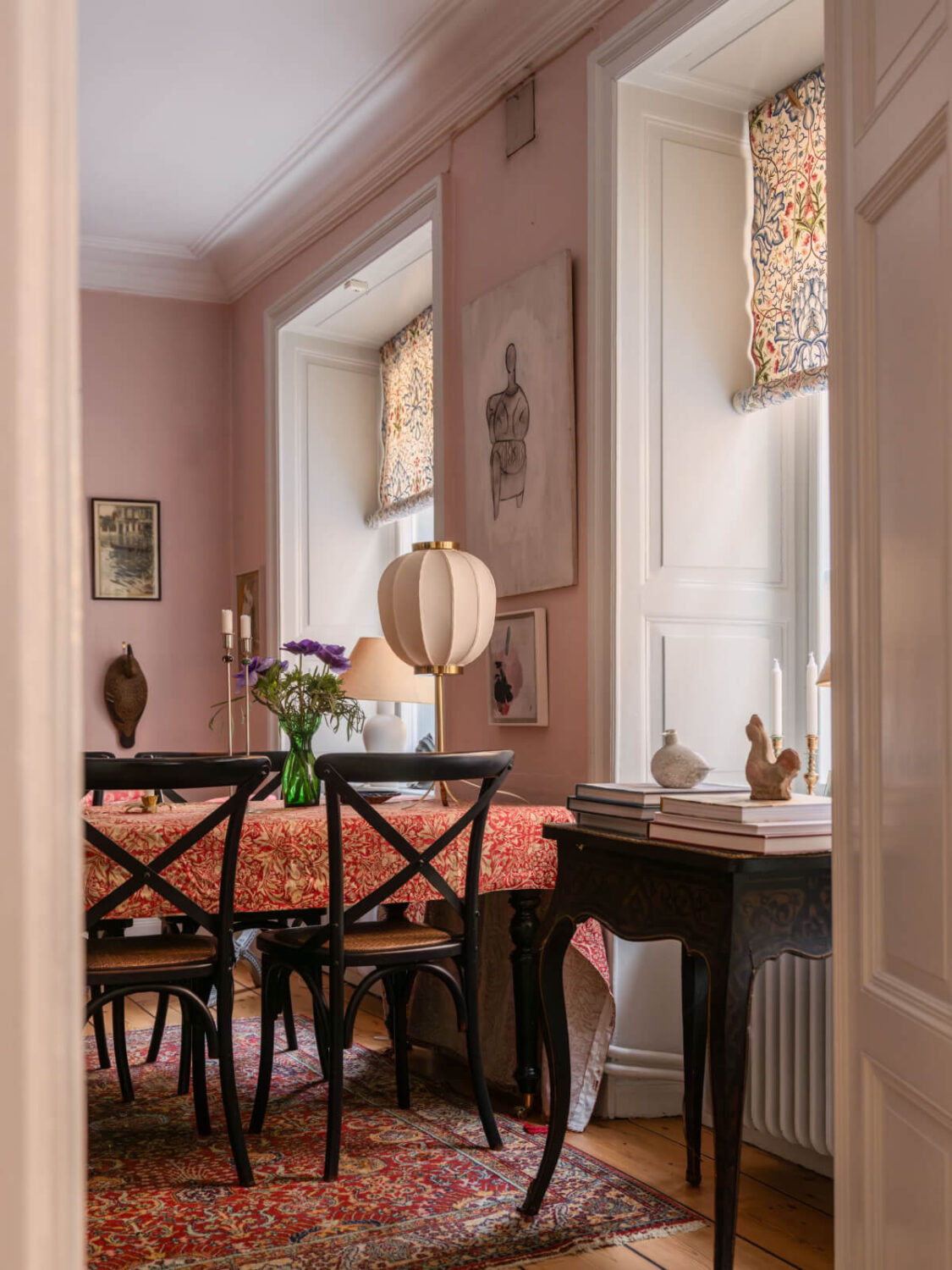 pink living room