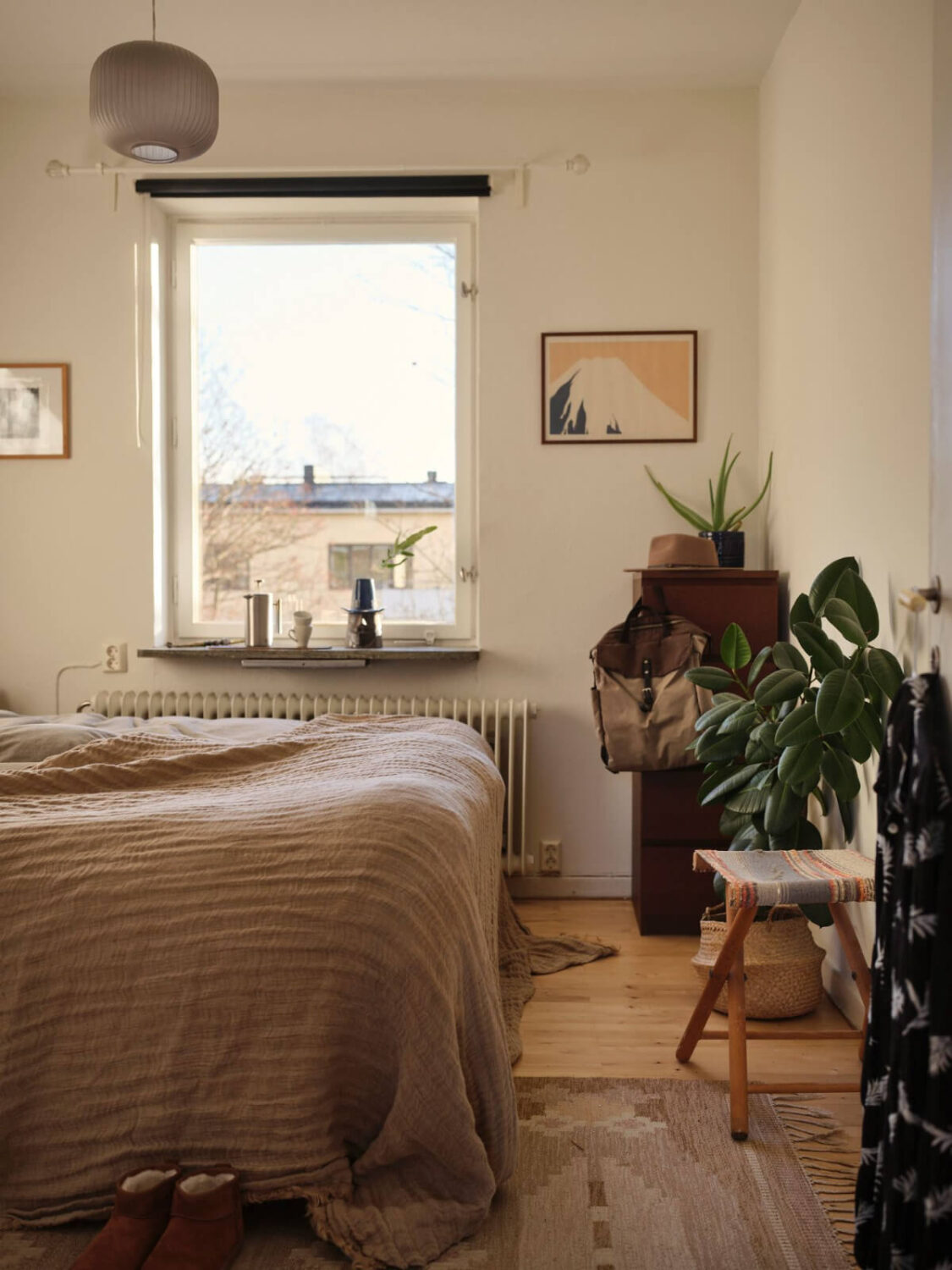 A Small, Light Swedish Apartment with Midcentury Features 19 scandi bedroom neutral colors
