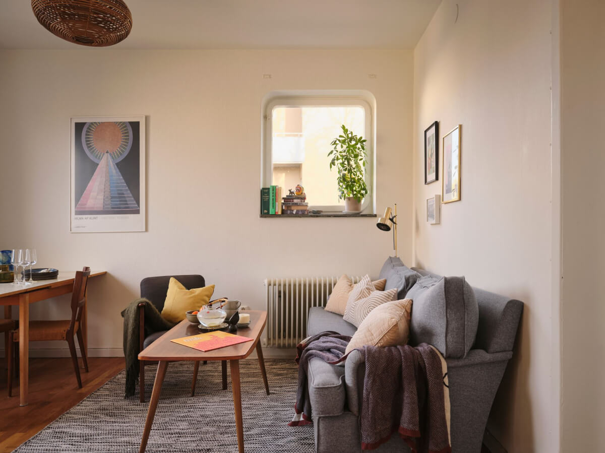 small living room gray rug