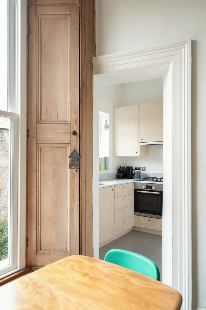 view into kitchen