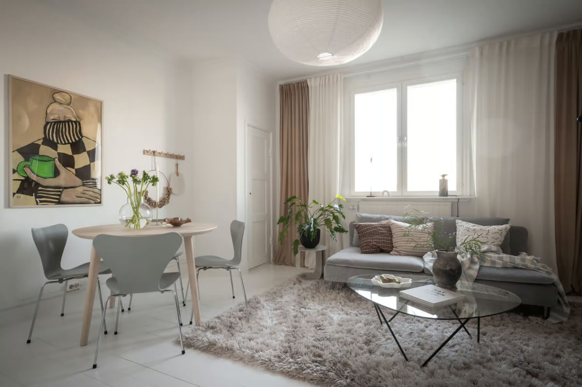 white floorboards living room