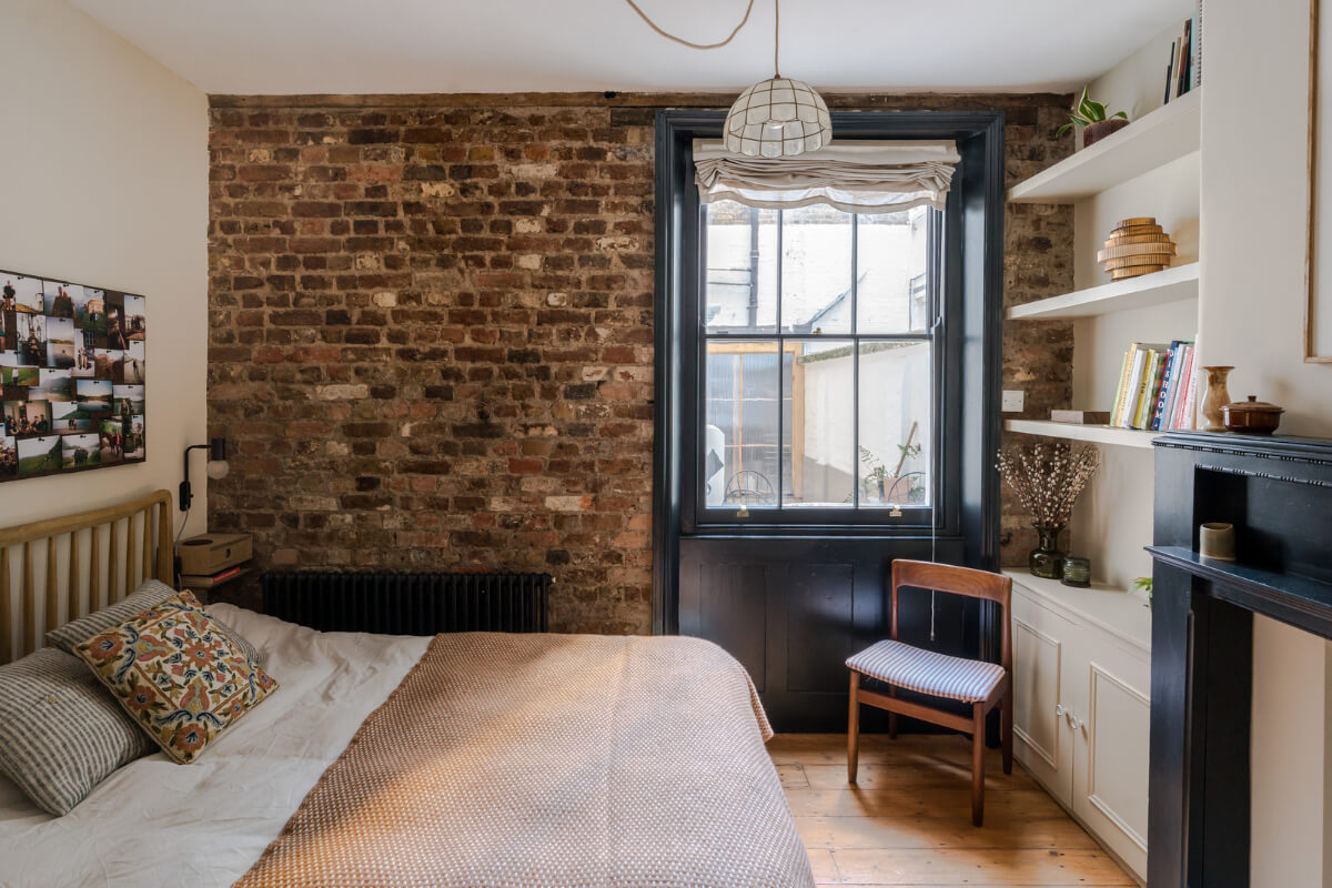 Contemporary Design in a Victorian Ground Floor Apartment 9 bedroom exposed brick wall