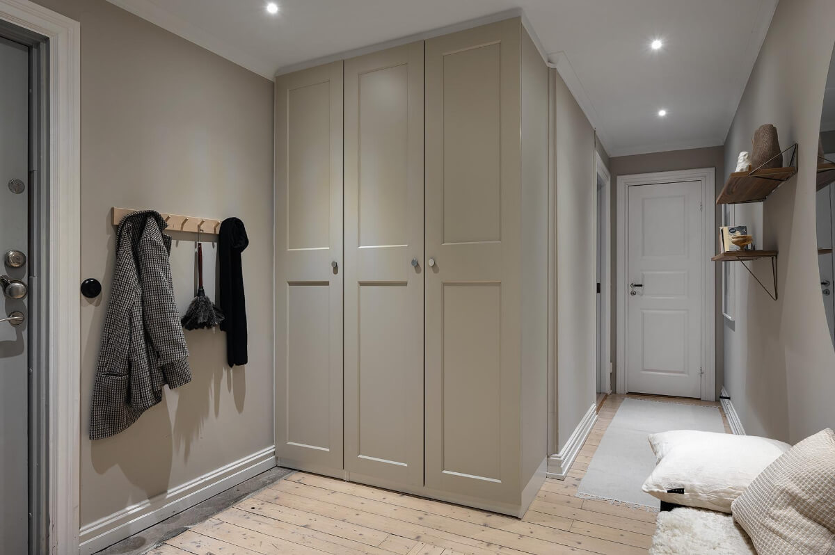 built-in storage hallway