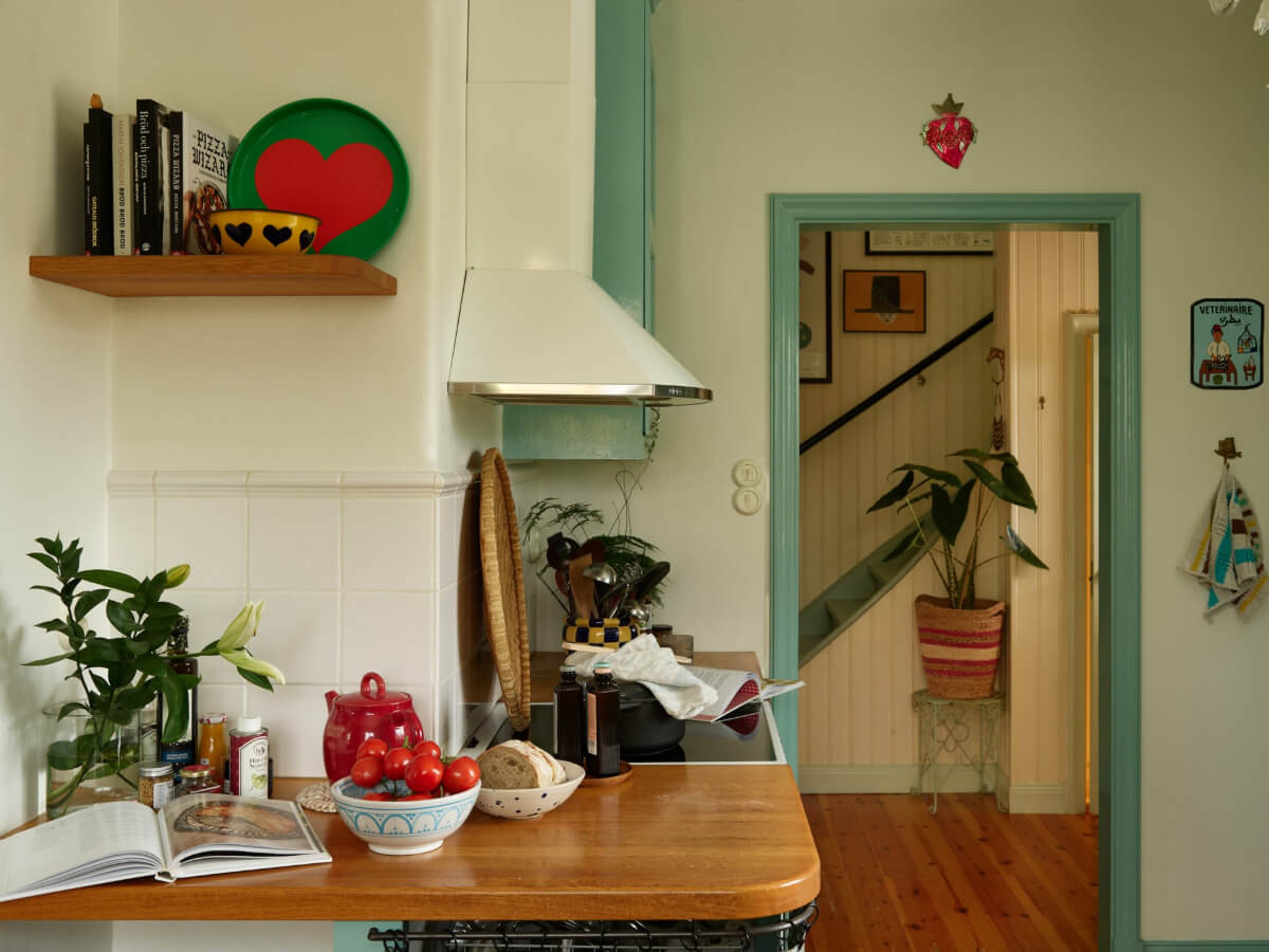 colorful kitchen work area