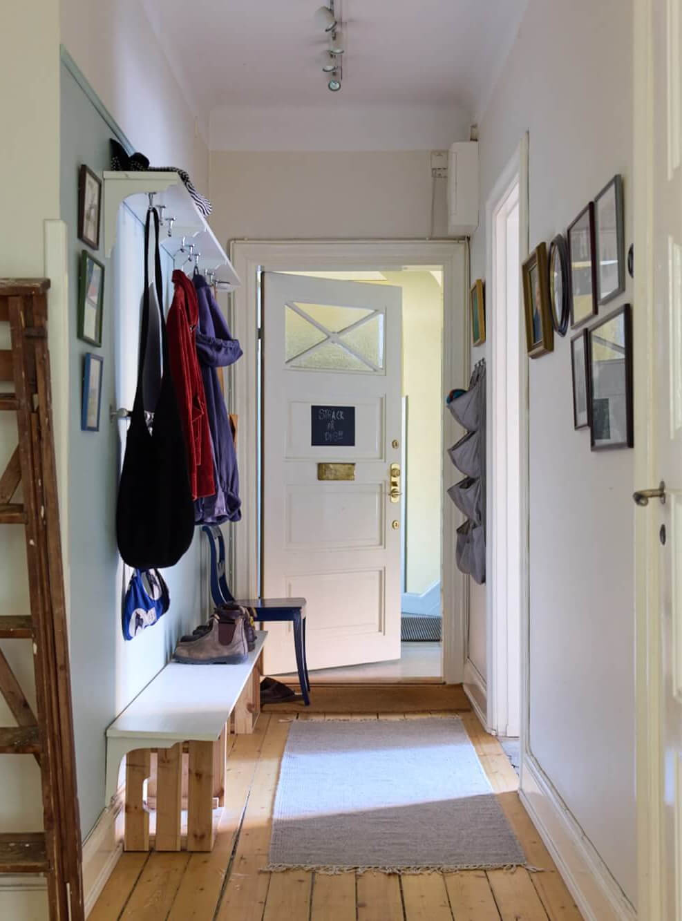 entry hall wooden floor A Charming Apartment with Period Details in Malmö
