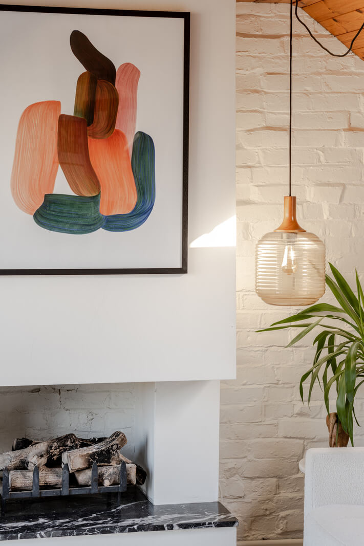 A Light Duplex Apartment in an Arts and Crafts Building 7 fireplace detail