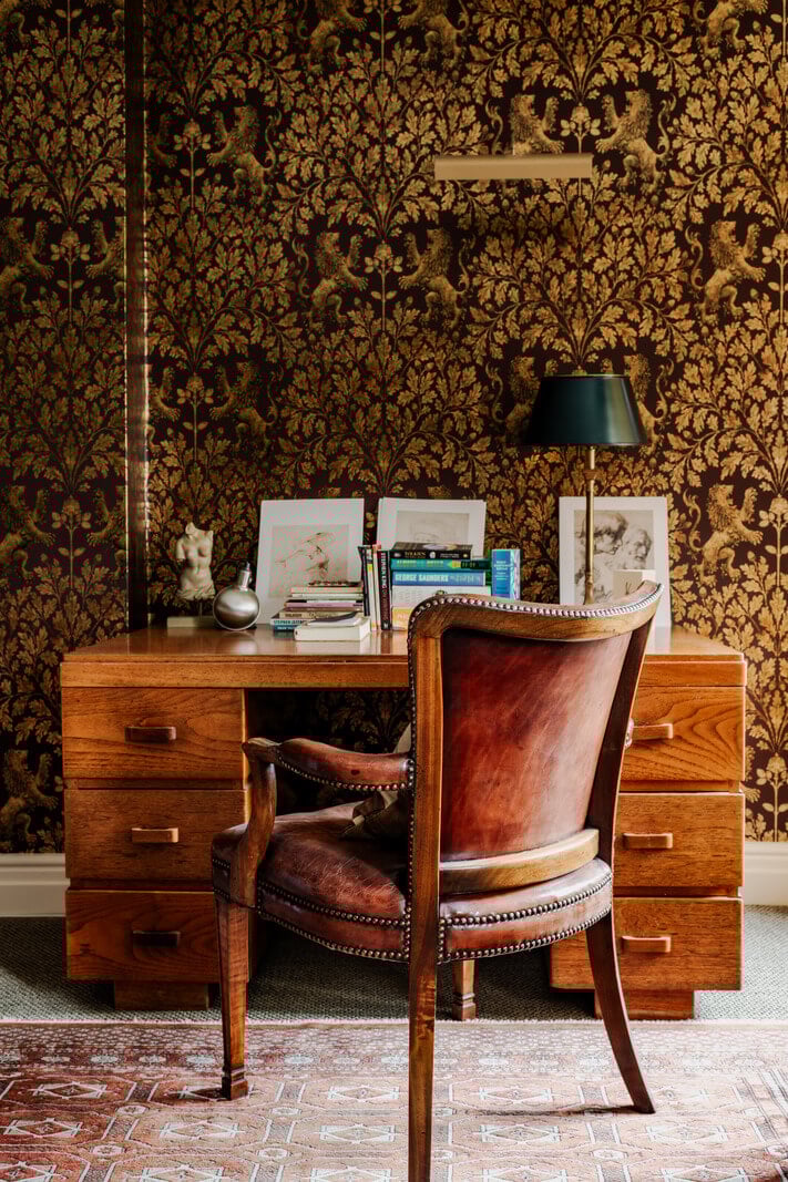 Period Features and Color in a Pretty Georgian House 20 home office wallpaper