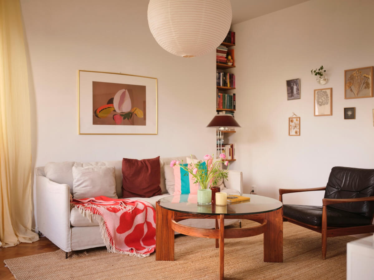 living room jute rug bookshelves