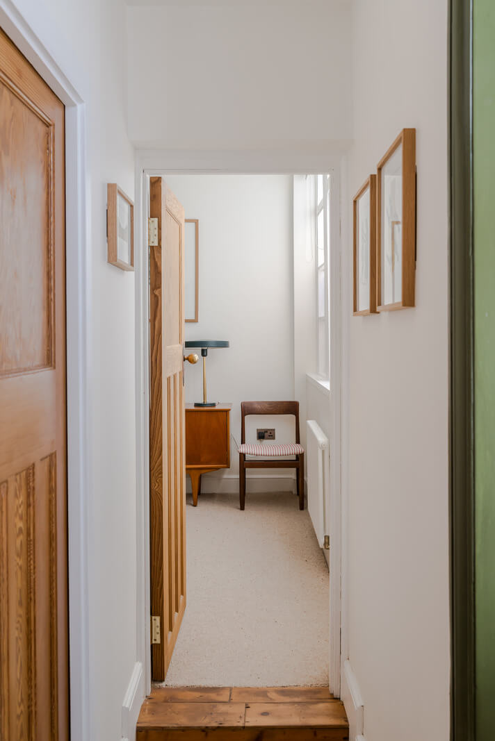 Contemporary Design in a Victorian Ground Floor Apartment 18 narrow hall