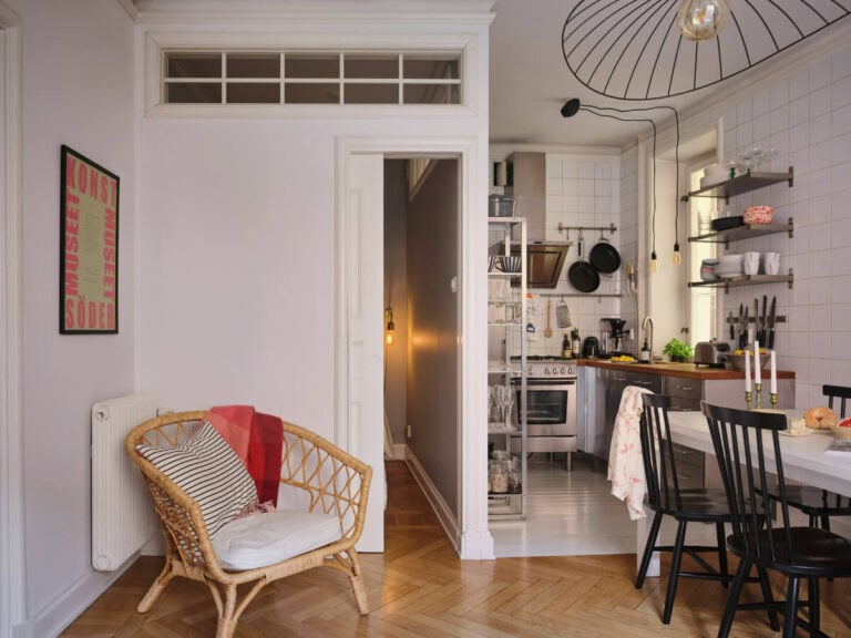 open plan living room kitchen small apartment