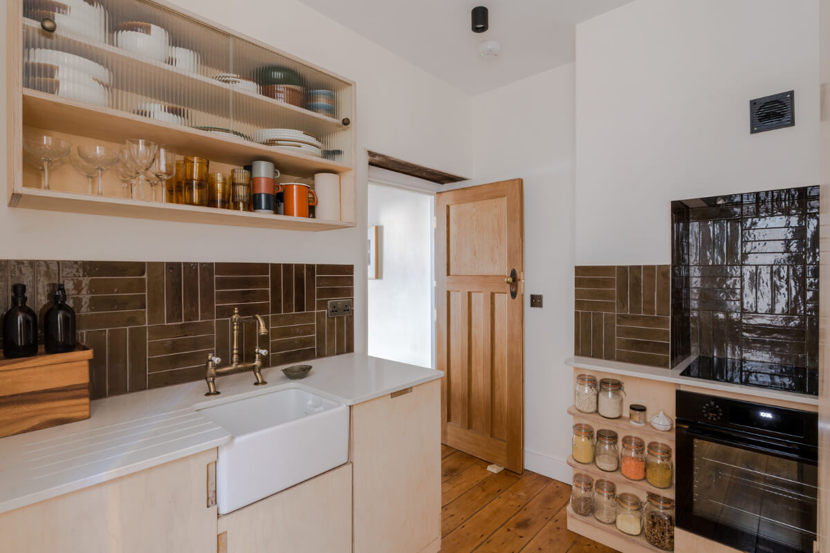 Contemporary Design in a Victorian Ground Floor Apartment 8 ply-kitchen-butler-sink