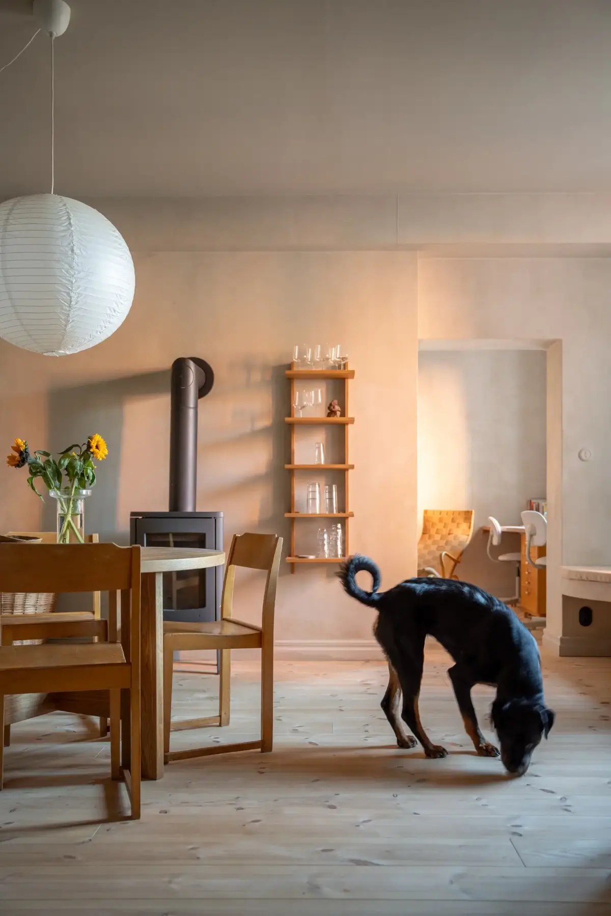 Gray Plaster Walls in a Contemporary Duplex Apartment