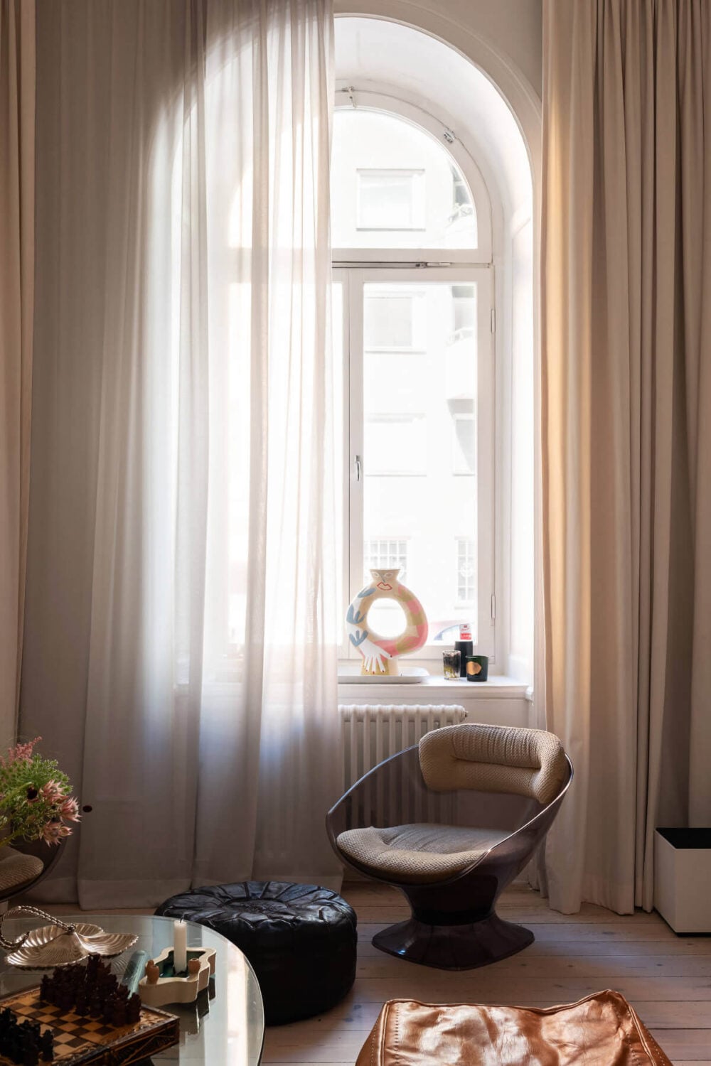 Arches and a Wall Mural in a Swedish Apartment 6 arched window