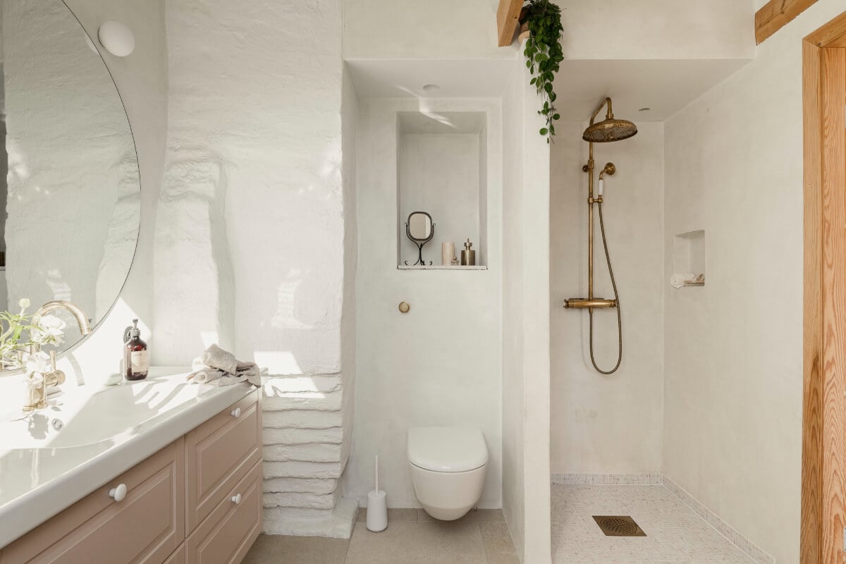 A Swedish Duplex Apartment Inspired by A Danish Summer House 16 bathroom walk-in shower
