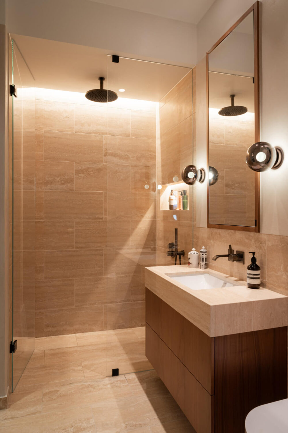 Hotel-Style Interiors in a Late 19th Century Apartment in Stockholm 19 bathroom walk-in shower