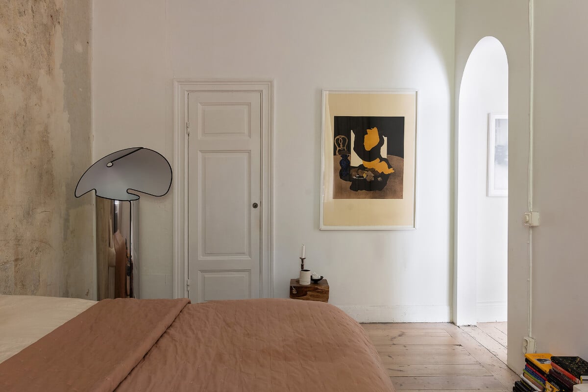 Arches and a Wall Mural in a Swedish Apartment 16 bedroom built-in wardrobe