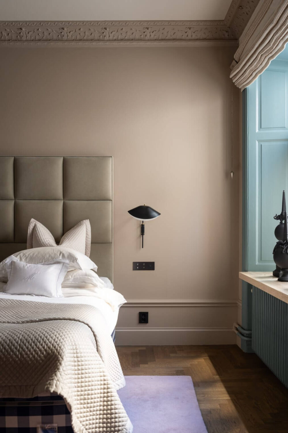 Hotel-Style Interiors in a Late 19th Century Apartment in Stockholm 16 bedroom detail
