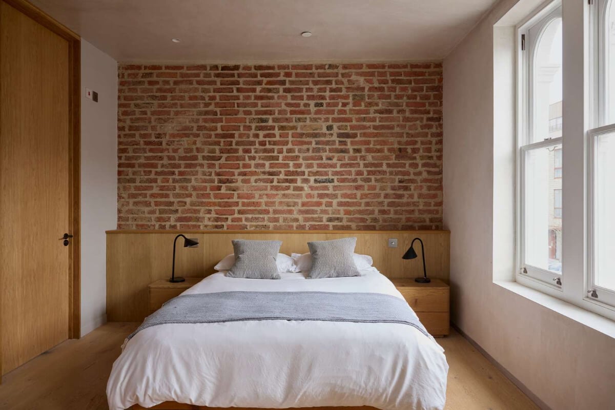 Contemporary Architect-Designed Interiors in a Victorian House 15 bedroom exposed brick wall