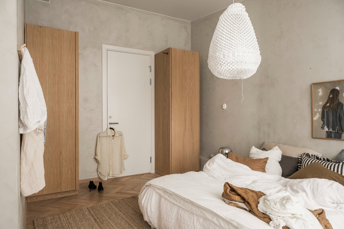 A Light-Filled Contemporary Swedish Apartment 19 bedroom oak wardrobes
