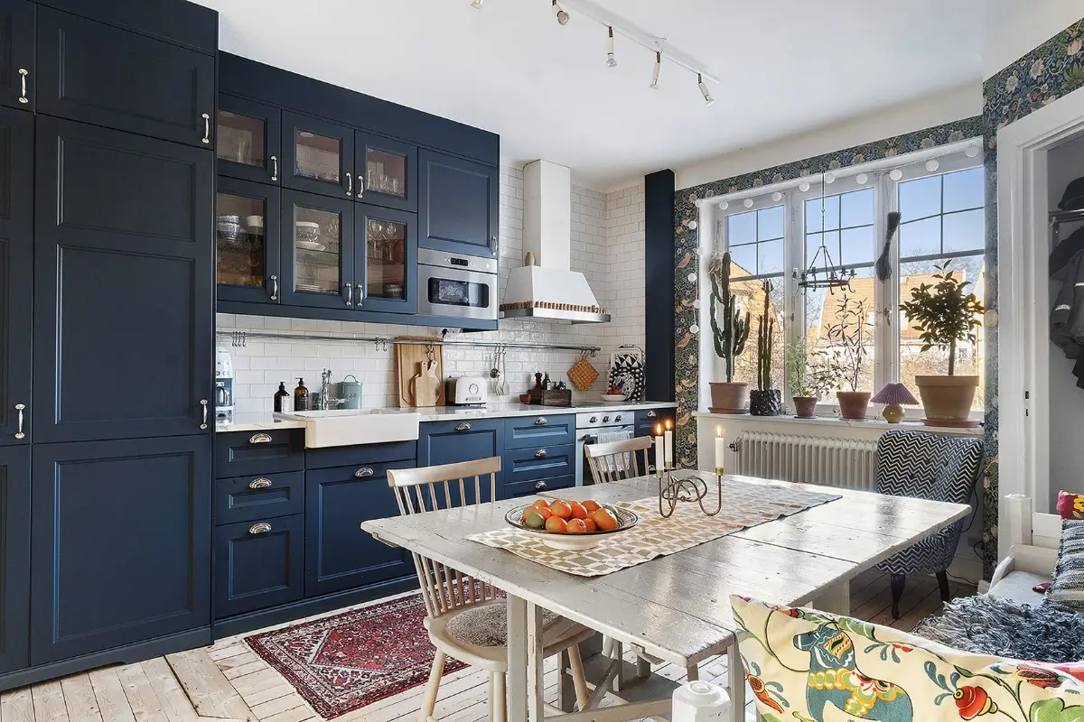 dark blue kitchen butler sink