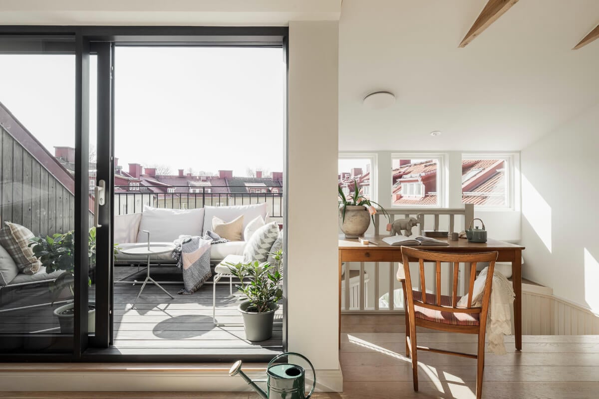 A Swedish Duplex Apartment Inspired by A Danish Summer House 4 home office attic living space