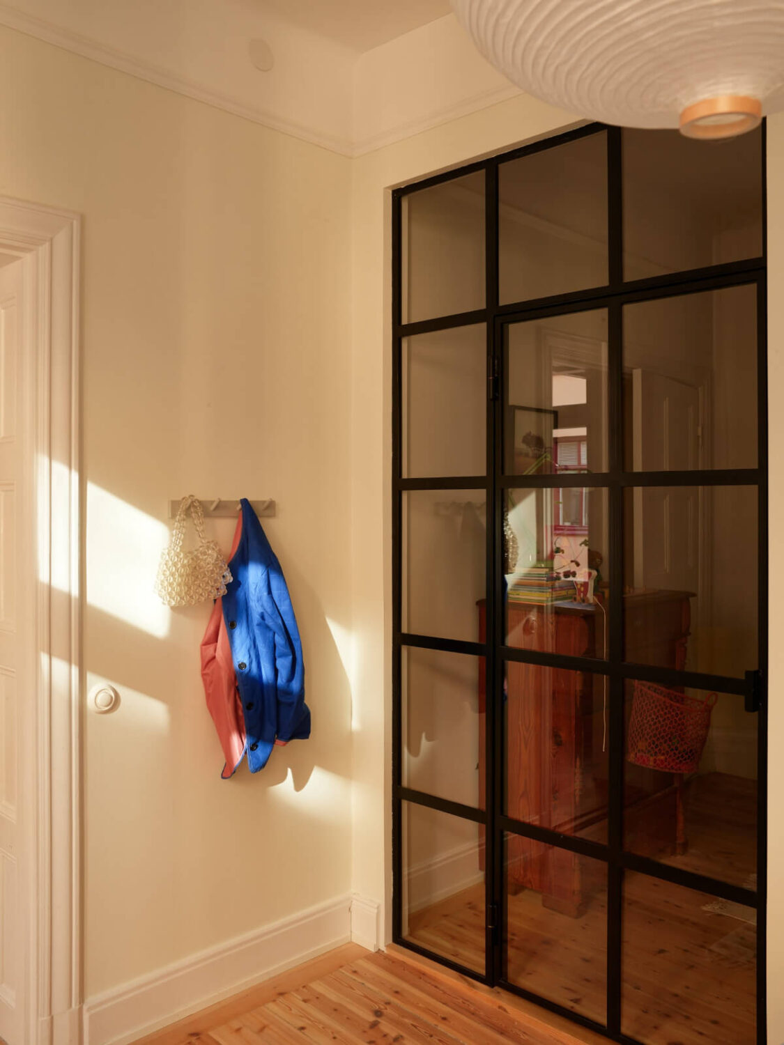 Revisiting a Bright Scandi Apartment with a Gray Kitchen 19 industrial room divider