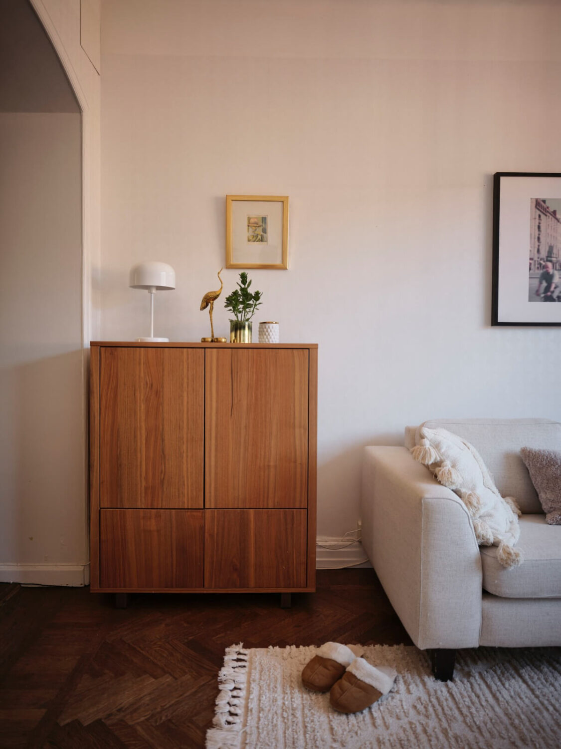 A Light-Filled 1920s Apartment with Two Spacious Balconies 9 living room cabinet