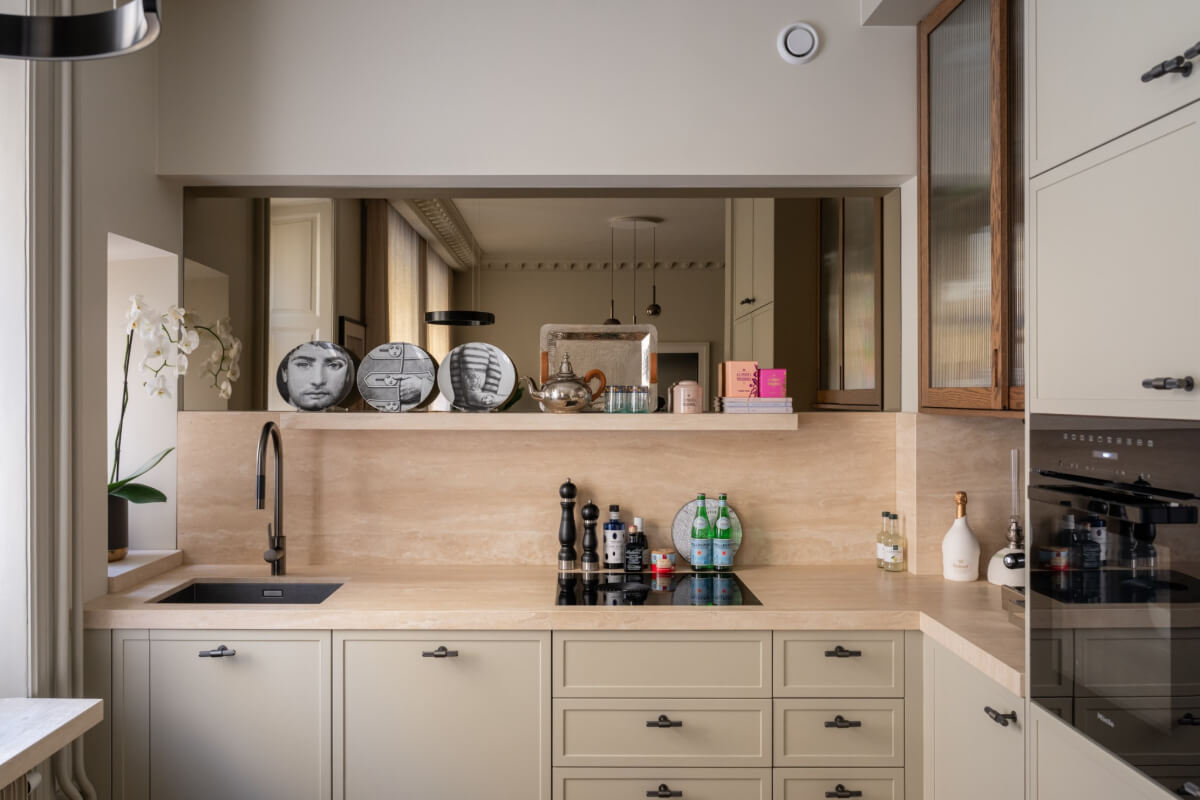 Hotel-Style Interiors in a Late 19th Century Apartment in Stockholm 7 luxurious kitchen